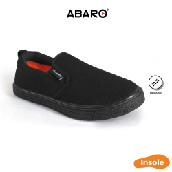 Black School Shoes ABARO 2696 Canvas Pre-School/Primary Unisex